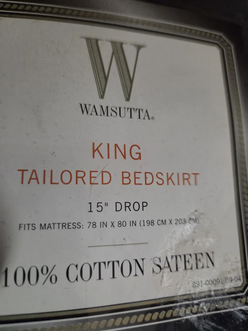 NWT Wamsutta King Tailored Bedskirt in Black Cotton Sateen